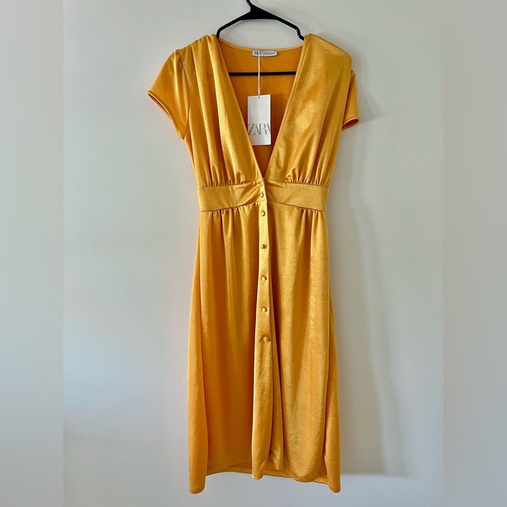 SOLD - NWT Zara Women's Golden Midi Dress